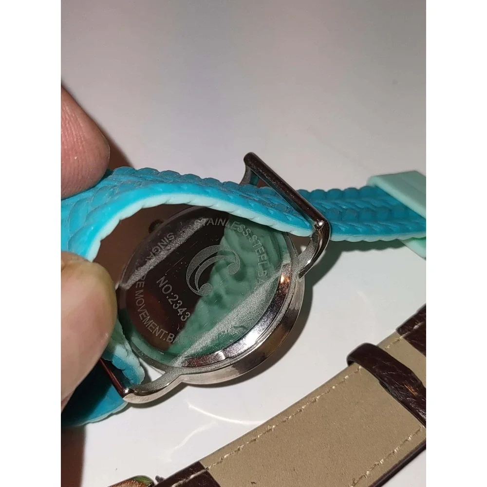 Charming Charlie Watch 2pc Chevron Mint Green Brown Dial Quartz Japan Singapore